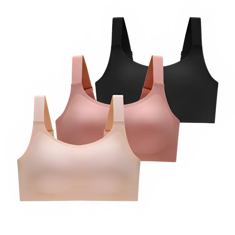 Cygnuss premium full-coverage wire-free comfort bra - 1 Black + 1 Pink