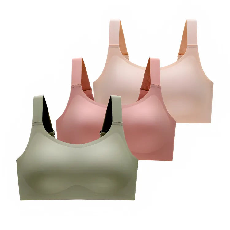 Cygnuss premium full-coverage wire-free comfort bra - 1 Green + 1 Beige