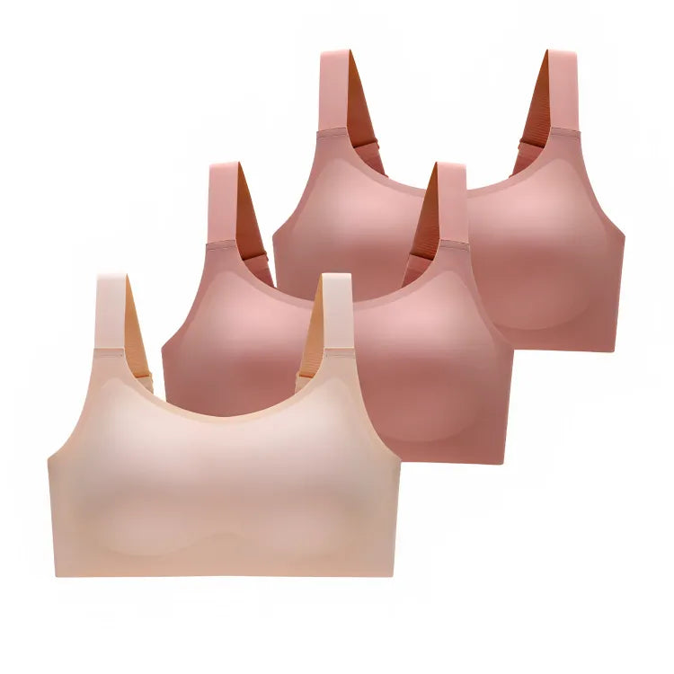 Cygnuss premium full-coverage wire-free comfort bra - 1 Green + 1 Beige