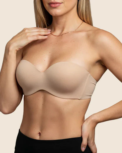 Strapless Look Bra — Removable Straps in Beige — Cygnuss