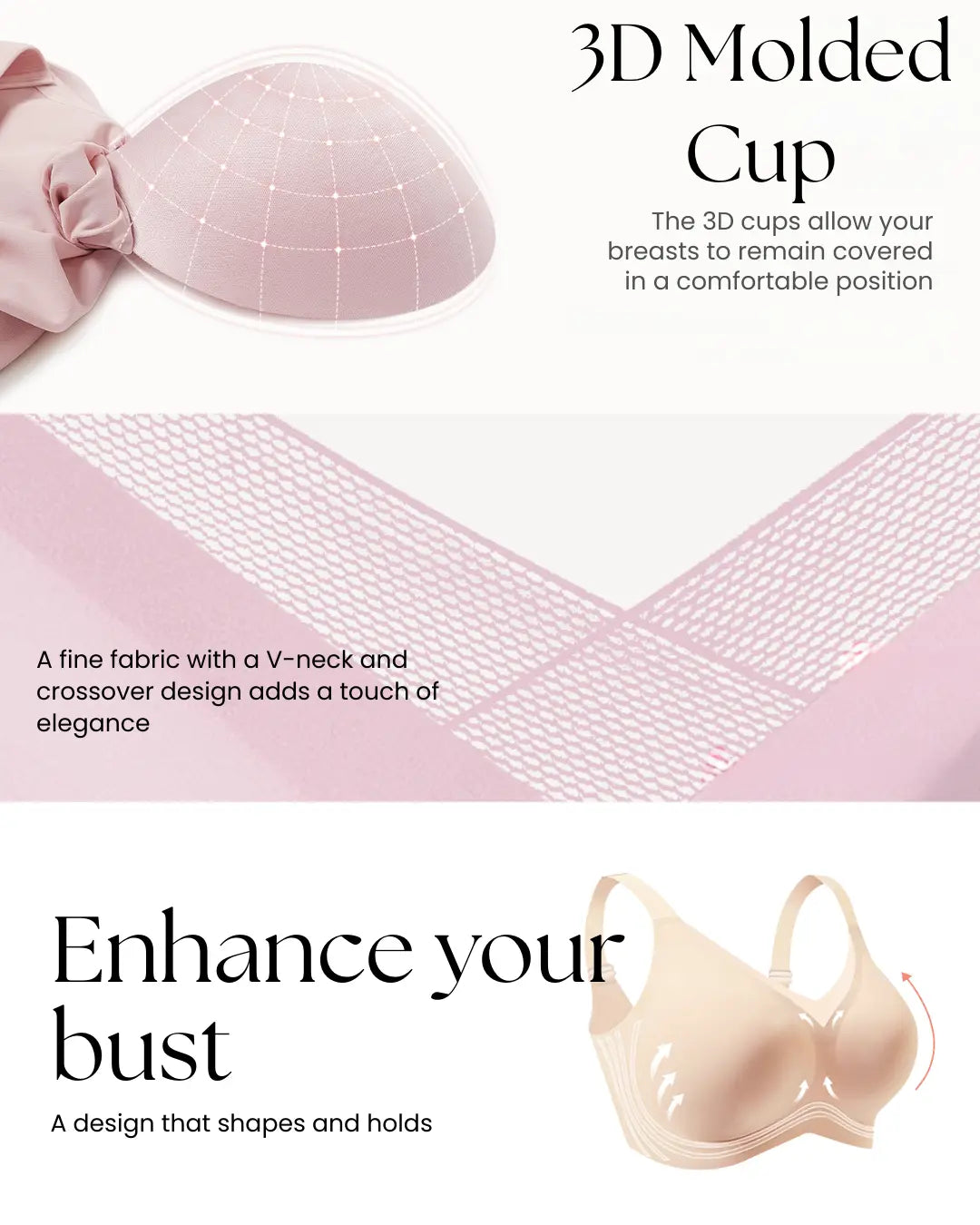 Soutien-gorge sans armatures Elegance Grande Taille - Confort sophistiqué