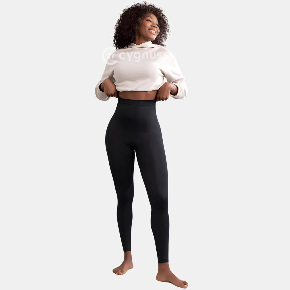 Anitta Shaping Leggings — Silicone Waist Grip in Black — Cygnuss