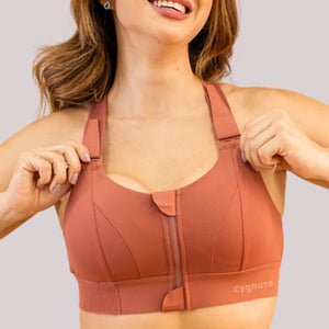 Active Top — Zip Front & Velcro Adjustments in Salmón — Cygnuss