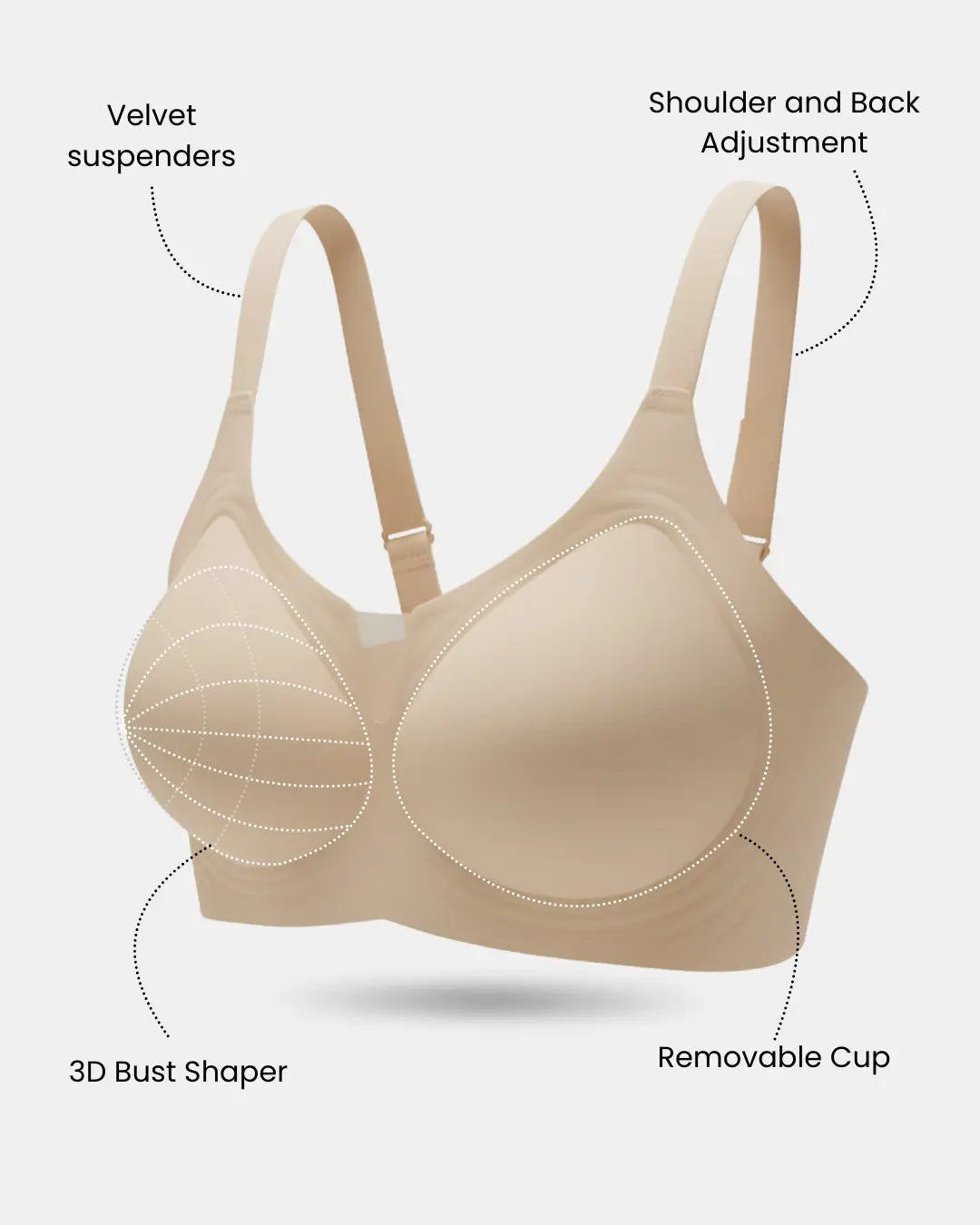 Glamour Thin‑Strap Bra — Velvety Soft Feel