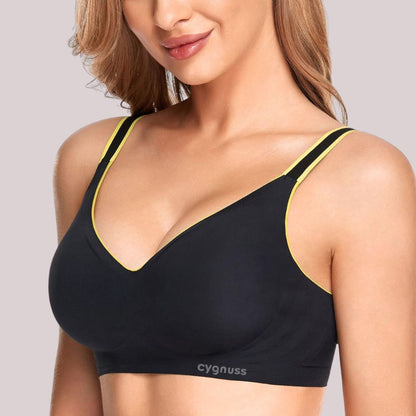 Slim Comfort Wireless Bra — Removable Pads in Blue — Cygnuss