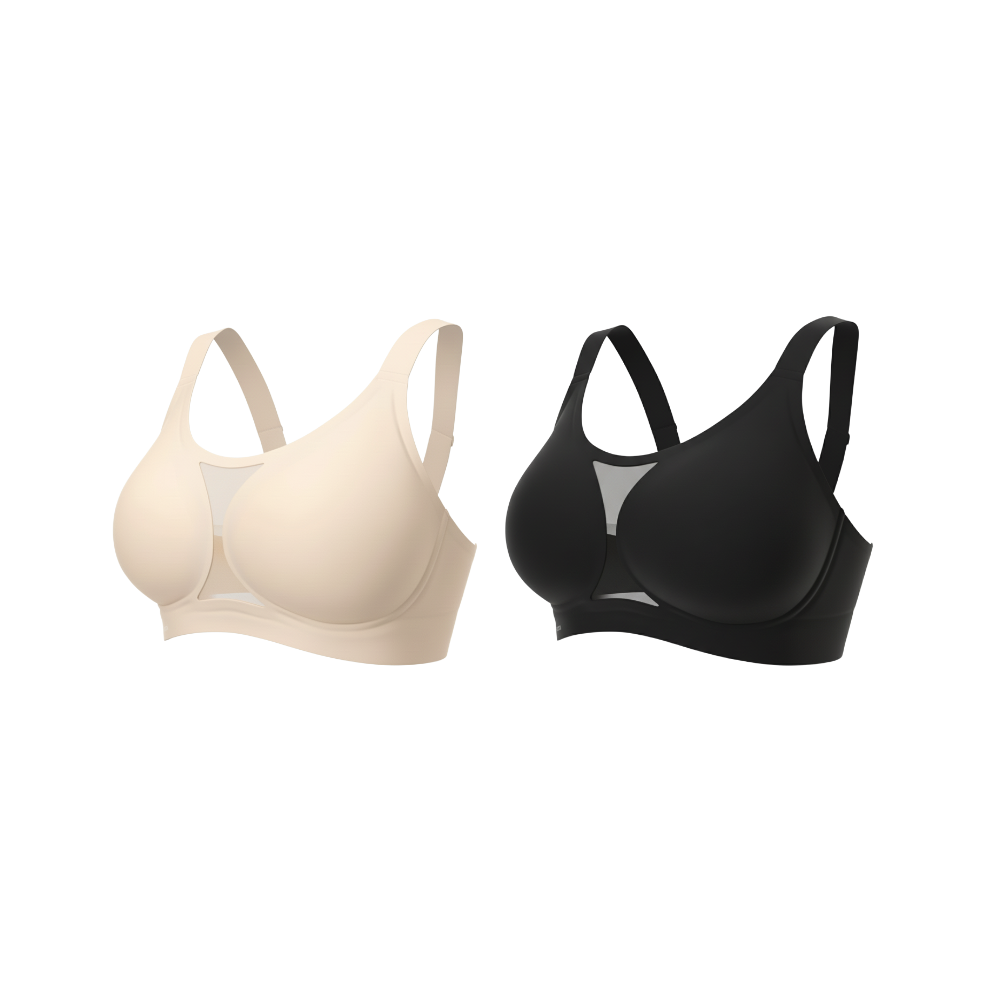 Charmy wirefree support bra - 2-pack: Beige