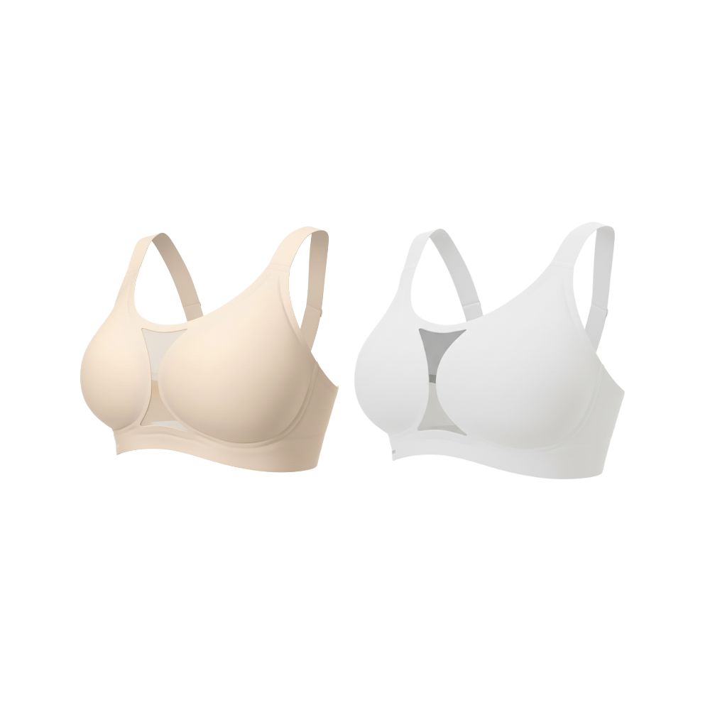 Charmy wirefree support bra - 2-pack: Beige