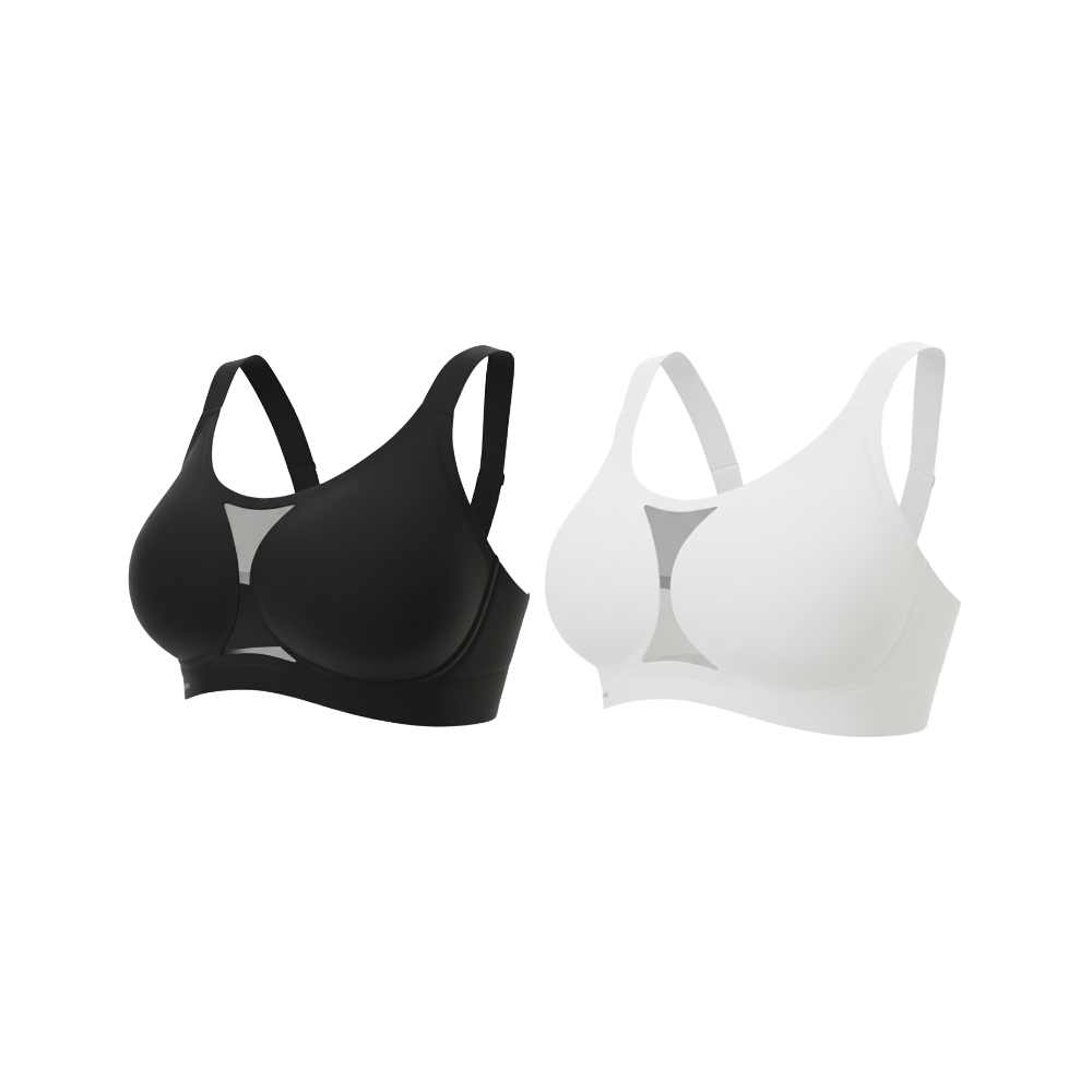 Charmy wirefree support bra - 2-pack: Black