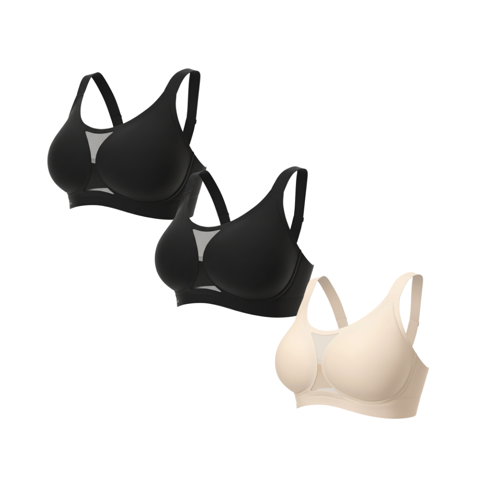 Charmy wirefree support bra - 2-pack: Beige