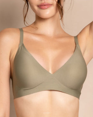 Premium Comfort Bra — Thin Straps & Soft Support in Beige — Cygnuss