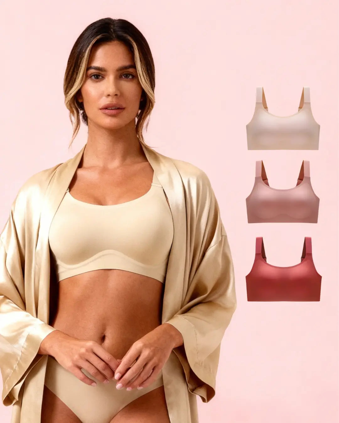 Cygnuss premium full-coverage wire-free comfort bra - Red